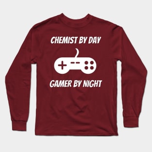 Chemist By Day Gamer By Night Long Sleeve T-Shirt